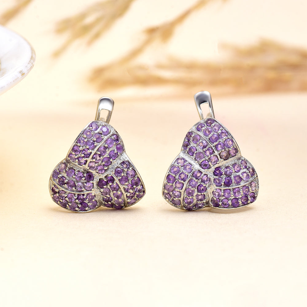 Cercei din Argint 925 ( 6.51 grame ) cu Ametist Marocan 3.4 Carate 3 