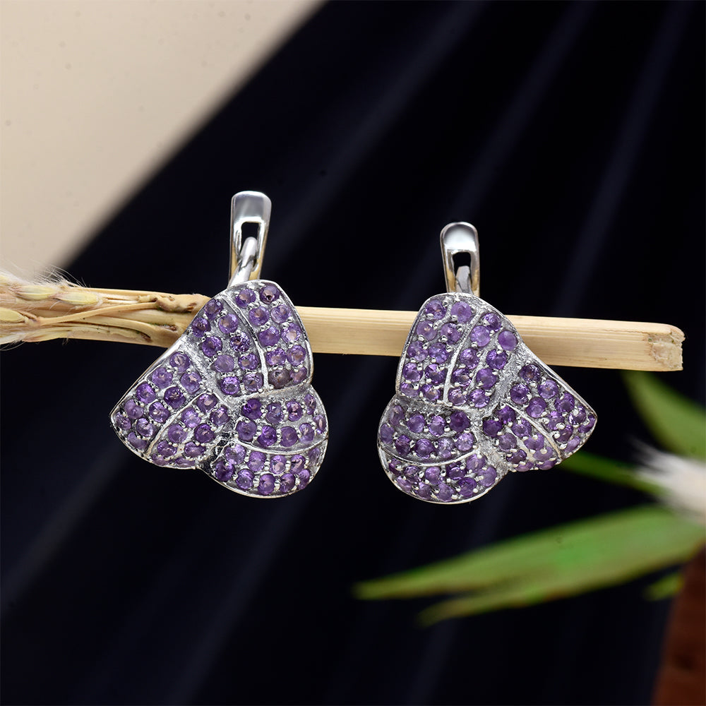 Cercei din Argint 925 ( 6.51 grame ) cu Ametist Marocan 3.4 Carate 8 
