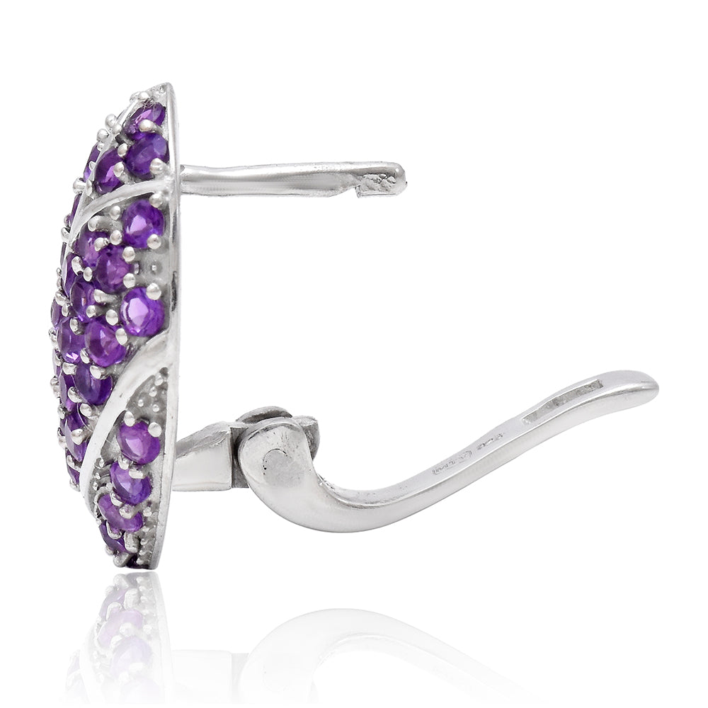 Cercei din Argint 925 ( 6.25 grame ) cu Ametist Marocan 2.81 Carate 2 