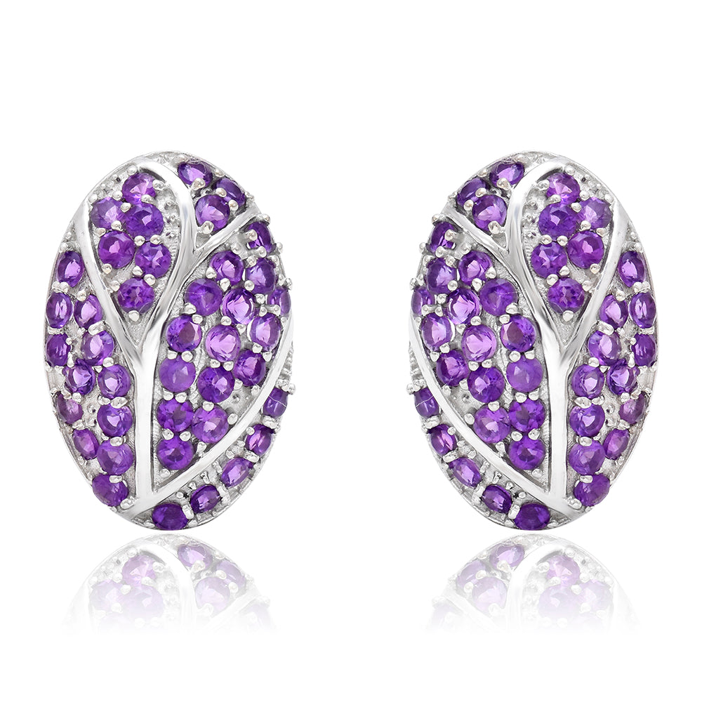 Cercei din Argint 925 ( 6.25 grame ) cu Ametist Marocan 2.81 Carate 3 