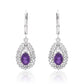 Cercei din Argint 925 ( 3.05 grame ) cu Ametist Marocan și Topaz Alb 1.85 Carate