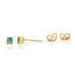 Cercei din Argint 925 Placat cu Aur ( 0.99 grame ) cu Smarald Brazilian 0.9 Carate