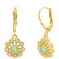 Cercei din Argint 925 Placat cu Aur ( 1.94 grame ) cu Smarald Brazilian și Topaz Alb 0.72 Carate
