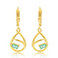 Cercei din Argint 925 Placat cu Aur ( 2.32 grame ) cu Smarald Brazilian 0.61 Carate