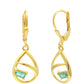 Cercei din Argint 925 Placat cu Aur ( 2.32 grame ) cu Smarald Brazilian 0.61 Carate