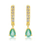 Cercei din Argint 925 Placat cu Aur ( 3.17 grame ) cu Smarald Brazilian și Topaz Alb 0.97 Carate
