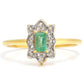 Inel din Argint 925 Placat cu Aur ( 2.16 grame ) cu Smarald Brazilian și Topaz Alb 0.41 Carate