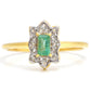 Inel din Argint 925 Placat cu Aur ( 2.16 grame ) cu Smarald Brazilian și Topaz Alb 0.41 Carate