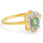 Inel din Argint 925 Placat cu Aur ( 2.16 grame ) cu Smarald Brazilian și Topaz Alb 0.41 Carate