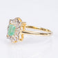Inel din Argint 925 Placat cu Aur ( 2.16 grame ) cu Smarald Brazilian și Topaz Alb 0.41 Carate