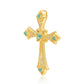 Cruce Pandantiv din Argint 925 Placat cu Aur ( 2.74 grame ) cu Smarald Brazilian și Topaz Alb 0.33 Carate