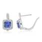 Cercei din Argint 925 ( 3.03 grame ) cu Tanzanit AAA și Topaz Alb 3 Carate