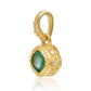 Pandantiv din Argint 925 Placat cu Aur ( 1.31 grame ) cu Smarald Brazilian și Topaz Alb 0.76 Carate