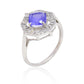 Inel din Argint 925 ( 3.33 grame ) cu Tanzanit AAA și Topaz Alb 2.01 Carate