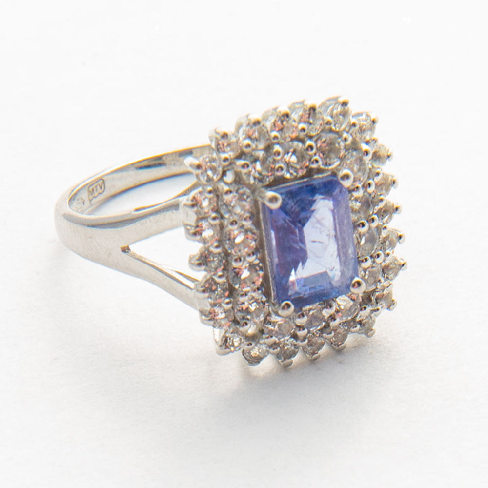 Inel din Argint 925 ( 2.96 grame ) cu Tanzanit AAA 2.23 Carate 2 