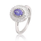 Inel din Argint 925 ( 3.15 grame ) cu Tanzanit AAA și Topaz Alb 1.96 Carate