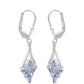 Cercei din Argint 925 ( 2.51 grame ) cu Tanzanit AAA și Topaz Alb 1.25 Carate