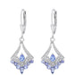 Cercei din Argint 925 ( 2.51 grame ) cu Tanzanit AAA și Topaz Alb 1.25 Carate