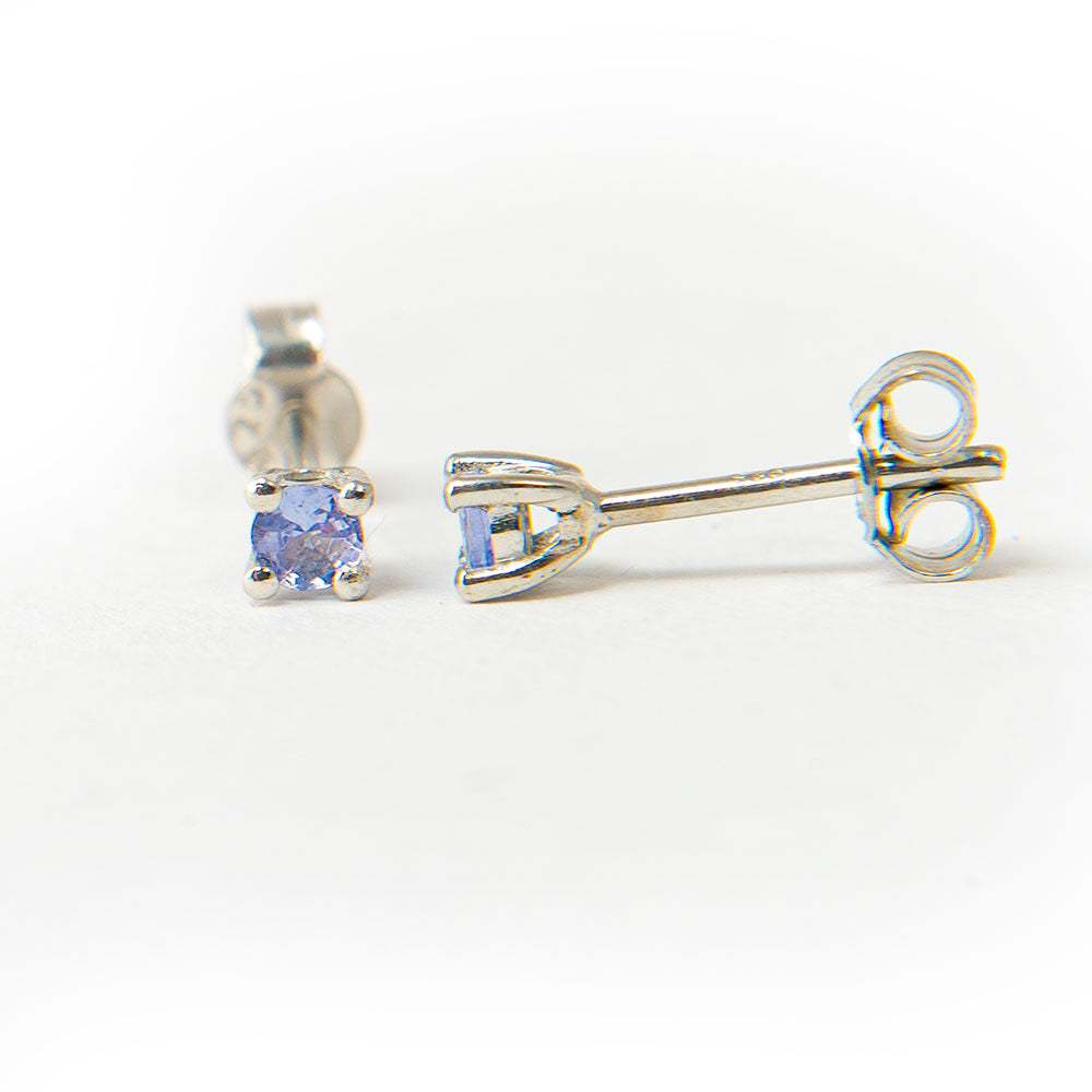 Cercei din Argint 925 ( 0.68 grame ) cu Tanzanit AAA 0.22 Carate 4 