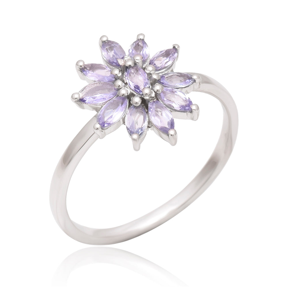 Inel din Argint 925 ( 1.98 grame ) cu Tanzanit AAA 0.82 Carate