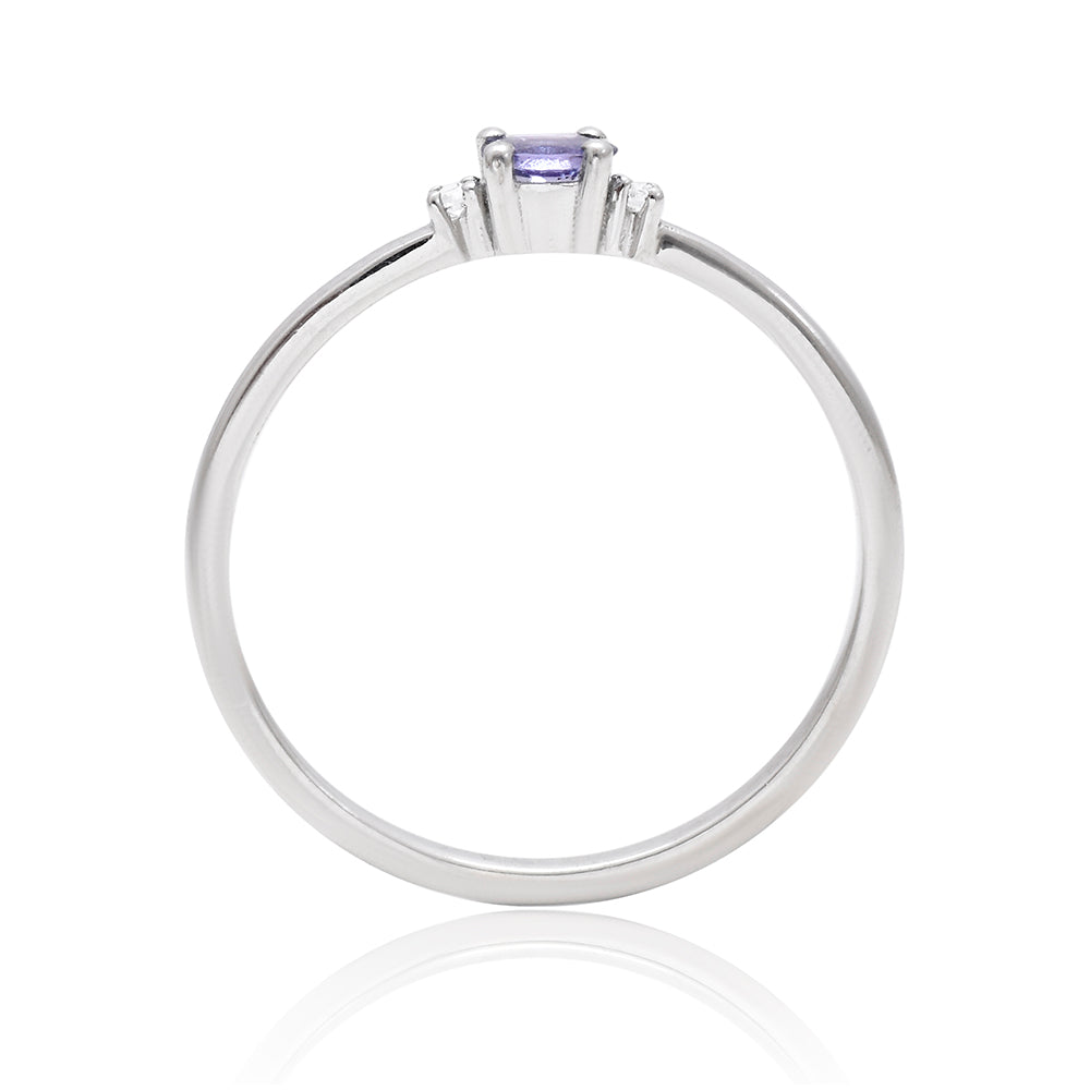 Inel din Argint 925 ( 1.24 grame ) cu Tanzanit AAA 0.18 Carate 4 