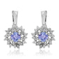 Cercei din Argint 925 ( 2.61 grame ) cu Tanzanit AAA și Topaz Alb 0.64 Carate