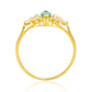 Inel din Argint 925 Placat cu Aur ( 2.14 grame ) cu Smarald Brazilian și Topaz Alb 0.78 Carate