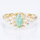 Inel din Argint 925 Placat cu Aur ( 2.14 grame ) cu Smarald Brazilian și Topaz Alb 0.78 Carate