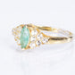 Inel din Argint 925 Placat cu Aur ( 2.14 grame ) cu Smarald Brazilian și Topaz Alb 0.78 Carate