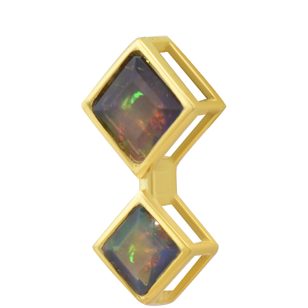 Colier din Argint 925 Placat cu Aur ( 4.11 grame ) cu Opal Etiopian Lega Dembi 1 Carate