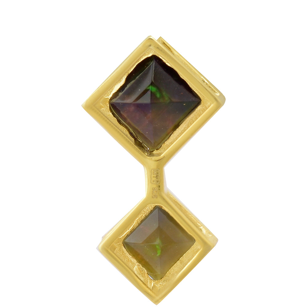 Colier din Argint 925 Placat cu Aur ( 4.11 grame ) cu Opal Etiopian Lega Dembi 1 Carate 4 