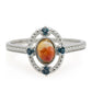 Inel din Argint 925 ( 2.42 grame ) cu Turcoaz Oyster și Topaz Alb 0.56 Carate