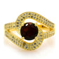 Inel din Argint 925 Placat cu Aur ( 4.91 grame ) cu Opal Etiopian Lega Dembi și Topaz Alb 1.66 Carate