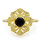 Inel din Argint 925 Placat cu Aur ( 3.78 grame ) cu Opal Etiopian Lega Dembi și Topaz Alb 0.55 Carate