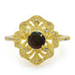 Inel din Argint 925 Placat cu Aur ( 3.78 grame ) cu Opal Etiopian Lega Dembi și Topaz Alb 0.55 Carate