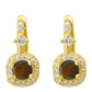 Cercei din Argint 925 Placat cu Aur ( 2.23 grame ) cu Opal Etiopian Lega Dembi și Topaz Alb 0.46 Carate