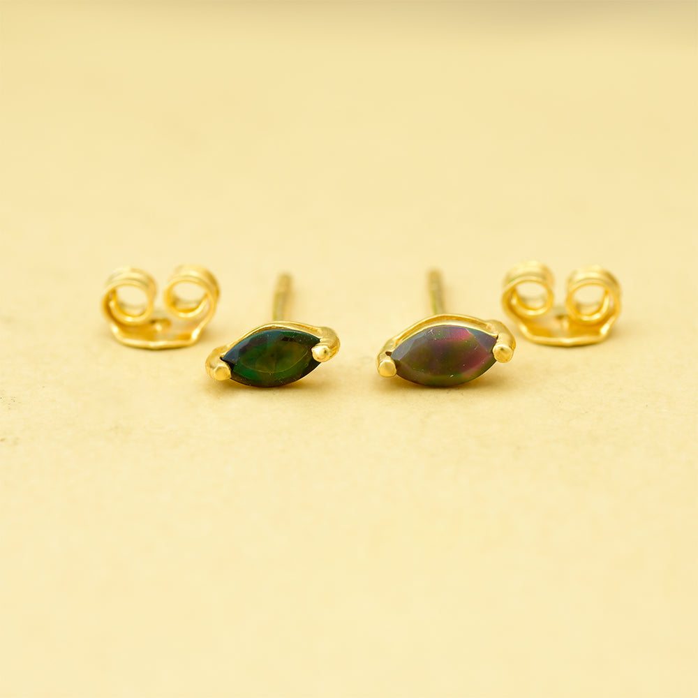 Cercei din Argint 925 Placat cu Aur ( 0.53 grame ) cu Opal Etiopian Lega Dembi 0.22 Carate