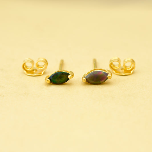 Cercei din Argint 925 Placat cu Aur ( 0.53 grame ) cu Opal Etiopian Lega Dembi 0.22 Carate