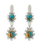 Cercei din Argint 925 ( 4.57 grame ) cu Turcoaz Oyster și Topaz Alb 3.58 Carate