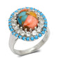 Inel din Argint 925 ( 6.13 grame ) cu Turcoaz Oyster și Topaz Alb 5.31 Carate