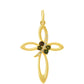 Cruce Pandantiv din Argint 925 Placat cu Aur ( 4.53 grame ) cu Opal Etiopian Lega Dembi și Topaz Alb 0.41 Carate