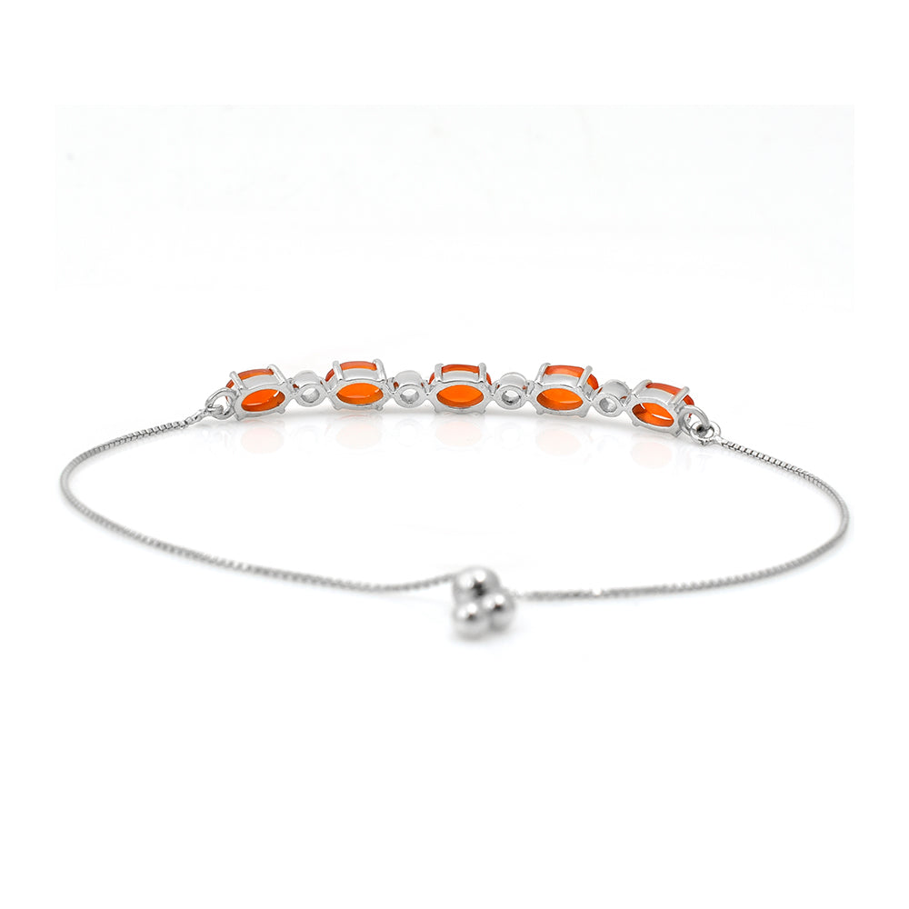 Brățară din Argint 925 ( 2.99 grame ) cu Agat Roșu și Topaz Alb 2.2 Carate
