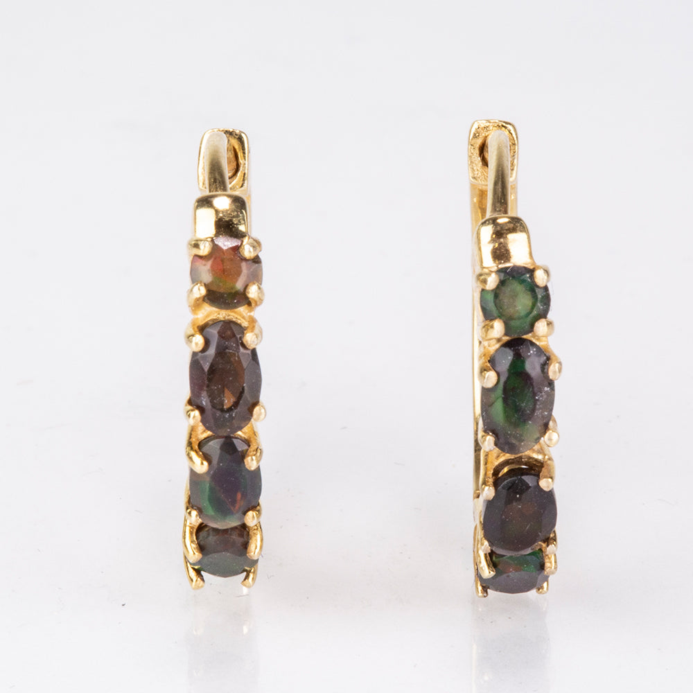 Cercei din Argint 925 Placat cu Aur ( 3.38 grame ) cu Opal Etiopian Lega Dembi 1.22 Carate 5 