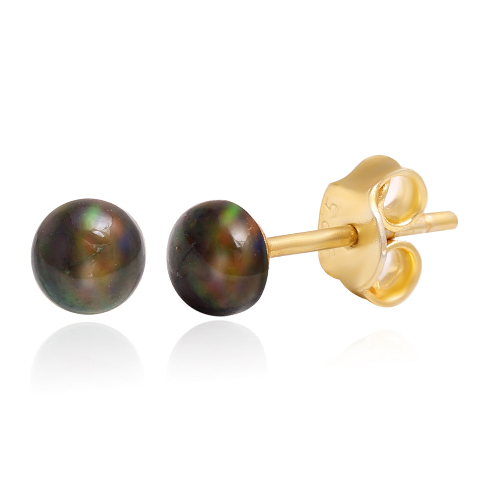 Cercei din Argint 925 Placat cu Aur ( 0.62 grame ) cu Opal Etiopian Lega Dembi 0.65 Carate 1 