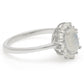 Inel din Argint 925 ( 2.32 grame ) cu Piatra Lunii Curcubeu și Topaz Alb 1.34 Carate