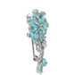 Broşă din Argint 925 ( 2.93 grame ) cu Apatit Albastru Madagascar și Topaz Alb 3.85 Carate