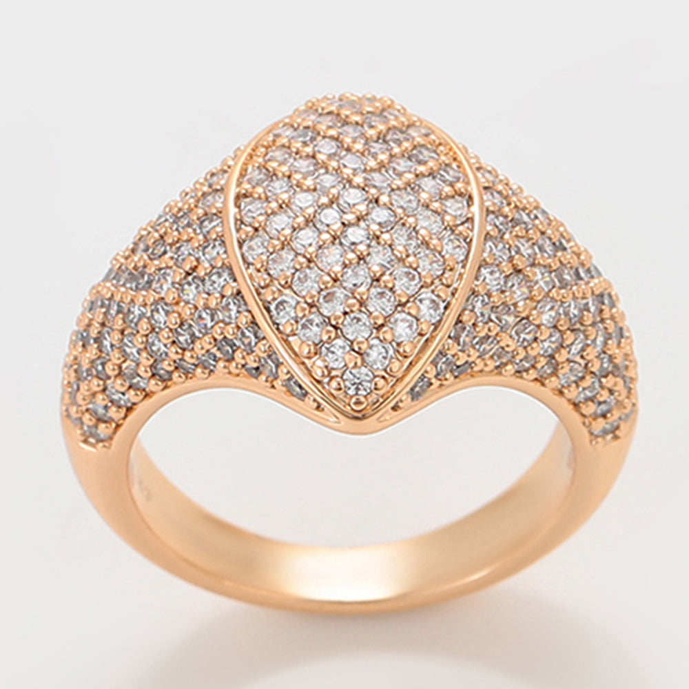 Inel din Aliaj Placat cu Aur cu Cristal Alb Emporia® 1 