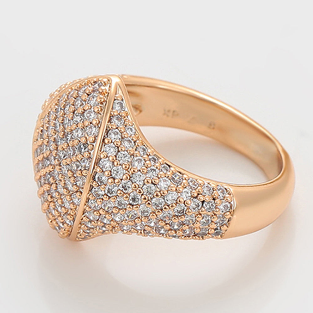 Inel din Aliaj Placat cu Aur cu Cristal Alb Emporia® 5 