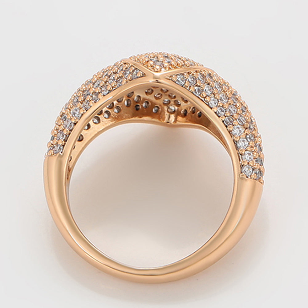 Inel din Aliaj Placat cu Aur cu Cristal Alb Emporia®