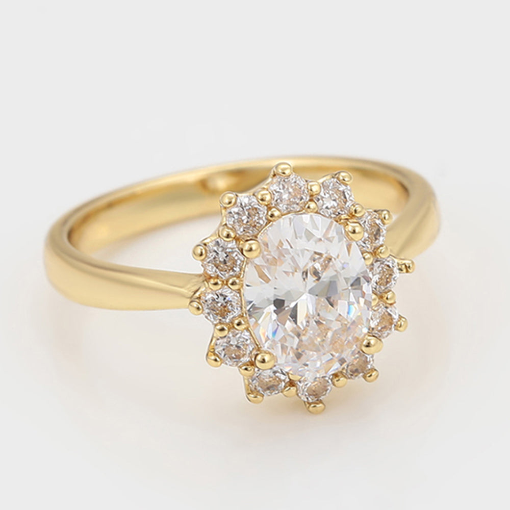 Inel din Aliaj Placat cu Aur cu Cristal Alb Emporia® 5 